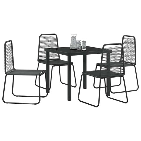 Zestaw do jadalni w ogrodzie 5 pcs Czarny