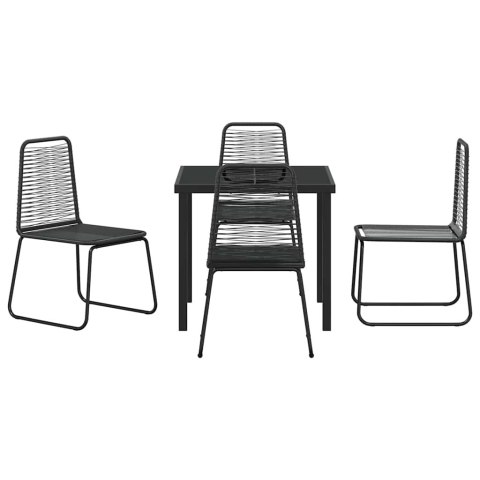 Zestaw do jadalni w ogrodzie 5 pcs Czarny