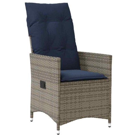 Zestaw stół i krzesła z poduszką 5 pcs Szary Rattan PE