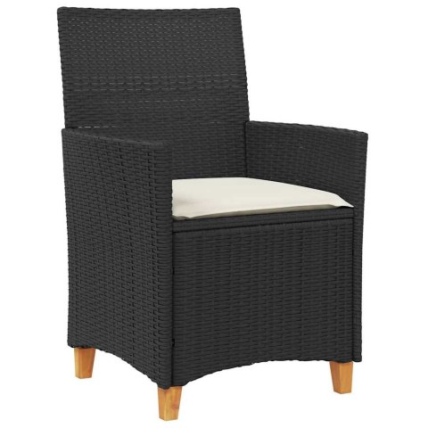 Zestaw do jadalni w ogrodzie 5 pcs Czarny polirattan