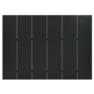 Parawan 6-panelowy, czarny, 240 x 180 cm, stalowy