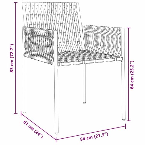 Zestaw do jadalni w ogrodzie 3 pcs Czarny i szary Rattan PE