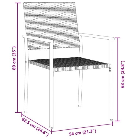 Zestaw do jadalni w ogrodzie 5 pcs Czarny Rattan PE