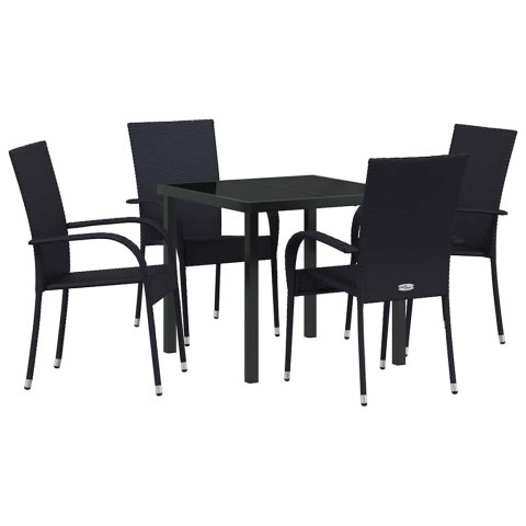 Zestaw do jadalni w ogrodzie 5 pcs Czarny