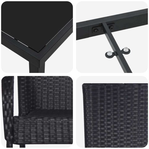 Zestaw do jadalni w ogrodzie 5 pcs Czarny