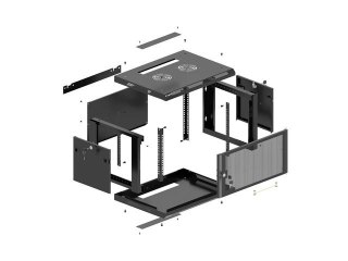 LANBERG SZAFA INSTALACYJNA RACK WISZĄCA 19" 12U 600X600 CZARNA DRZWI PERFOROWANE (FLAT PACK)