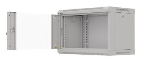 LANBERG SZAFA INSTALACYJNA RACK WISZĄCA 19" 6U 540X350 SZARA DRZWI PRZESZKLONE (FLAT PACK)