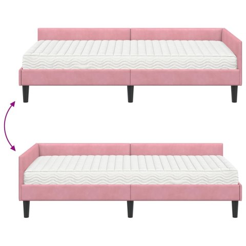 Rama Łóżka Narożnego z Materacem Inny 2 pcs Szary Aksamit