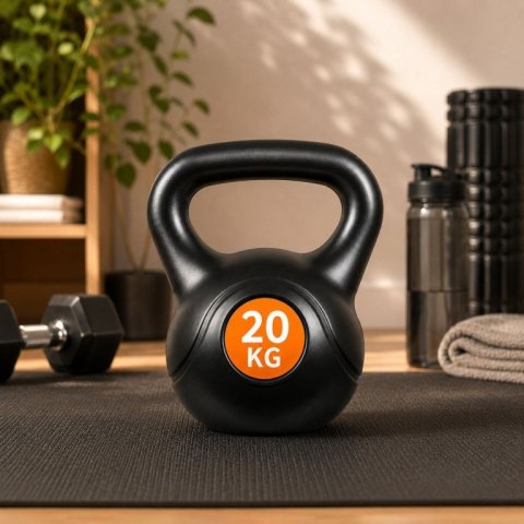 Kettlebell 20 kg, plastikowy z wypełnieniem cementowym
