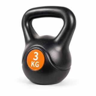 Kettlebell 3 kg, plastikowy z wypełnieniem cementowym