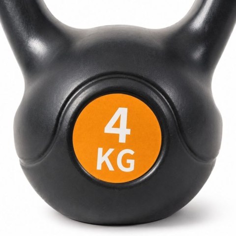 Kettlebell 4 kg, plastikowy z wypełnieniem cementowym