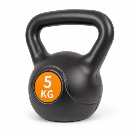 Kettlebell 5 kg, plastikowy z wypełnieniem cementowym