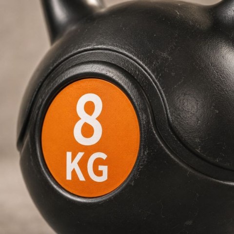 Kettlebell 8 kg, plastikowy z wypełnieniem cementowym