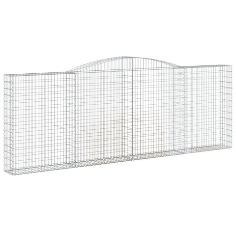 Kosze gabionowe, 4 szt, 400x30x140/160 cm, galwanizowane żelazo