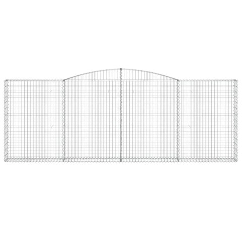Kosze gabionowe, 4 szt, 400x30x140/160 cm, galwanizowane żelazo