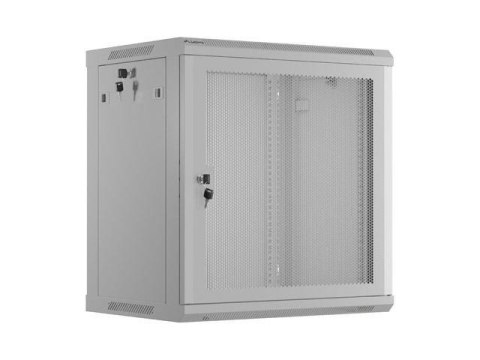 Szafa instalacyjna Rack wisząca 19" 12U 600x450 szara drzwi perforowane Lanberg (flat pack)