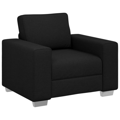 Sofa 3 pcs Czarny 219 x 80 x 82 cm Tkanina lniana