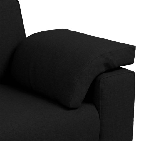 Sofa 3 pcs Czarny 219 x 80 x 82 cm Tkanina lniana