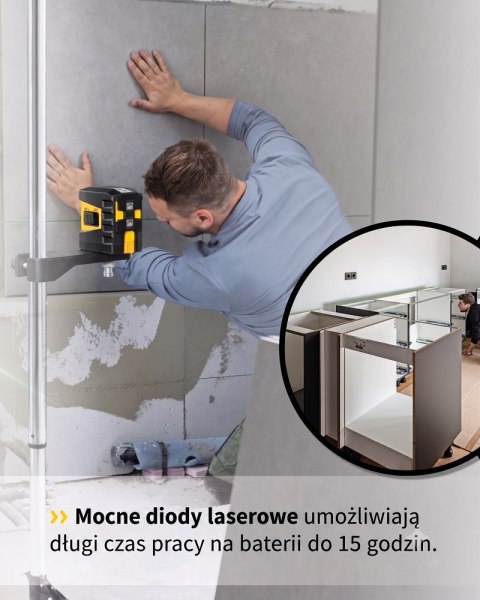 Laser krzyżowy STABILA LAX 60G, zestaw 3-częściowy