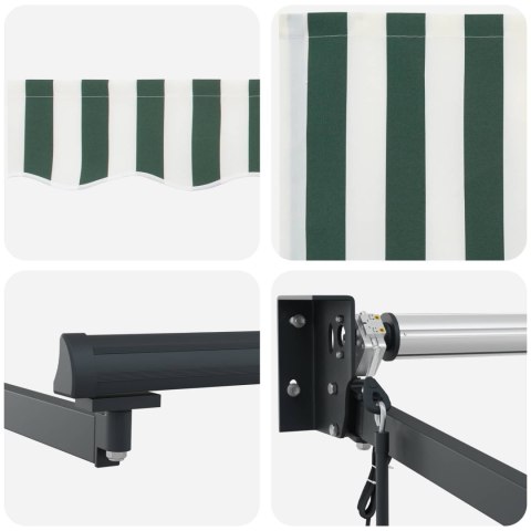Markiza Zielony i Biały 3 x 2 m Poliester i Metal