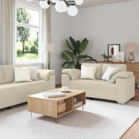 Sofa 3 pcs Beżowy 219 x 80 x 82 cm Tkanina lniana