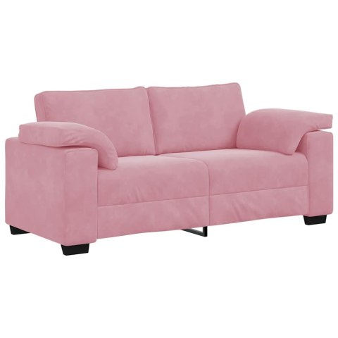 Sofa dwuosobowa, różowa, 180x77x82 cm, aksamit