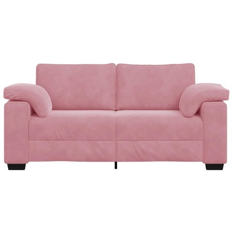 Sofa dwuosobowa, różowa, 180x77x82 cm, aksamit