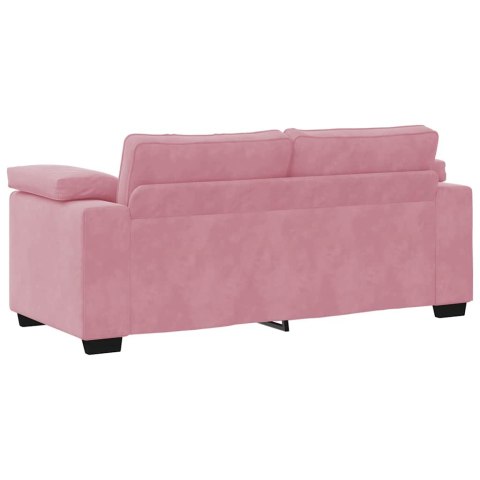 Sofa dwuosobowa, różowa, 180x77x82 cm, aksamit