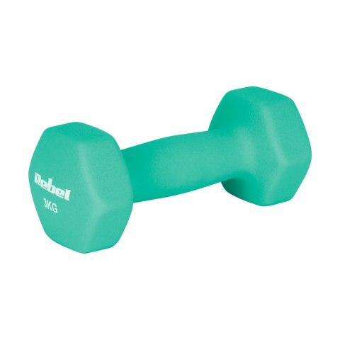 Hantelki żeliwne neoprenowe HEX 2x3kg, REBEL ACTIVE