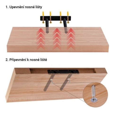 Stilista Półka ścienna, zestaw 2 szt., 50 cm, biała