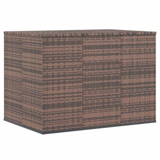 Skrzynia na poduszki ogrodowe, rattan PE, 145x100x103cm, brąz