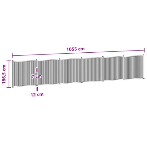 Panel ogrodzeniowy 6 pcs WPC i aluminium Czarny