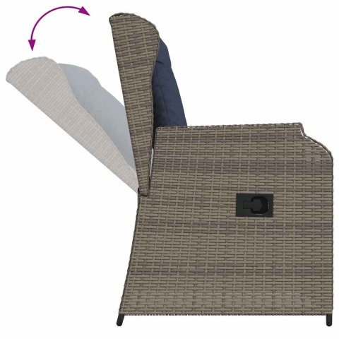 Ławka ogrodowa 2 pcs Szary polirattan