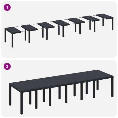 Stół Ogrodowy Antracyt 350 x 100 x 74 cm polirattan