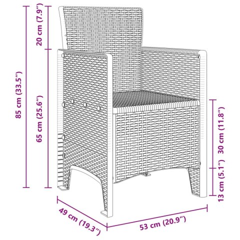 Zestaw do jadalni w ogrodzie 13 pcs Antracyt Rattan Polt