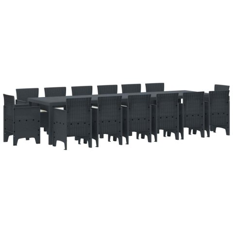 Zestaw do jadalni w ogrodzie 15 pcs Antracyt Rattan Polt