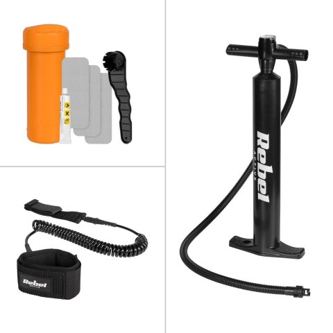 REBEL ACTIVE DESKA SUP POMPOWANA SZARA 244X76X10 ZESTAW RBA-4511