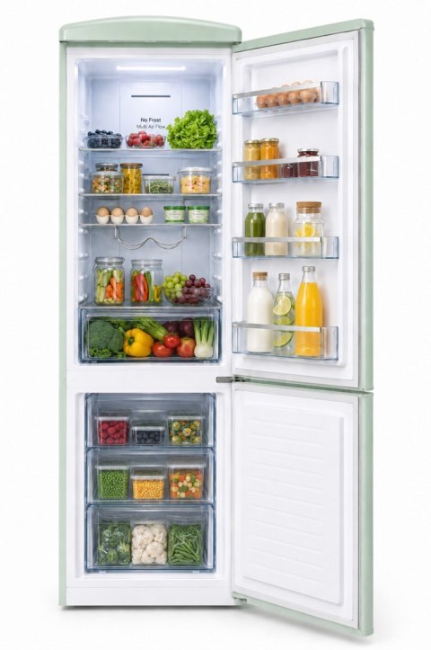Lodówka Retro Ravanson LKK-315RM 597mm x 707mm x 1943 mm | 315l | Total No Frost | klasa E | miętowy