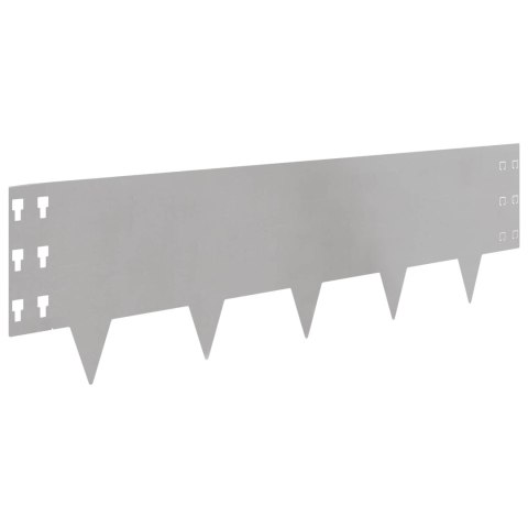 Krawężnik do trawnika 20 pcs 100 x 30 cm Stal srebrny