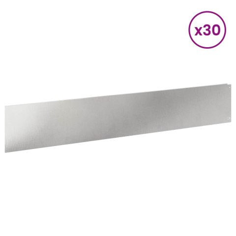 Krawężnik do trawnika 30 pcs 100 x 18 cm Stal srebrny