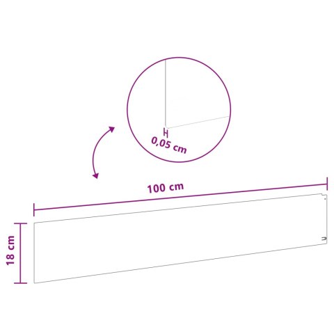 Krawężnik do trawnika 30 pcs 100 x 18 cm Stal srebrny