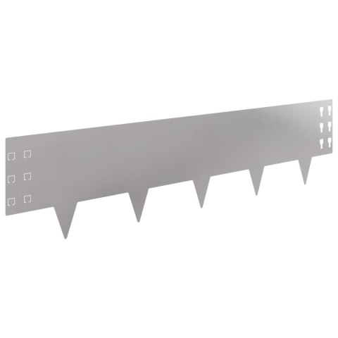 Krawężnik do trawnika 30 pcs 100 x 25 cm Stal srebrny