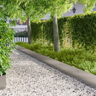 Krawężnik do trawnika 30 pcs 100 x 30 cm Stal srebrny