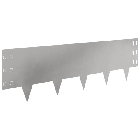 Krawężnik do trawnika 30 pcs 100 x 30 cm Stal srebrny