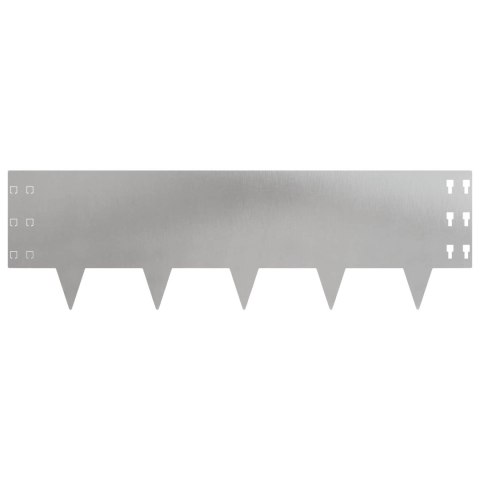 Krawężnik do trawnika 30 pcs 100 x 30 cm Stal srebrny