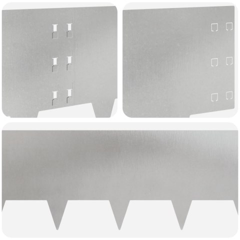 Krawężnik do trawnika 30 pcs 100 x 30 cm Stal srebrny