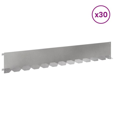 Krawężnik do trawnika 30 pcs 102 x 15 x 4 cm Stal srebrny
