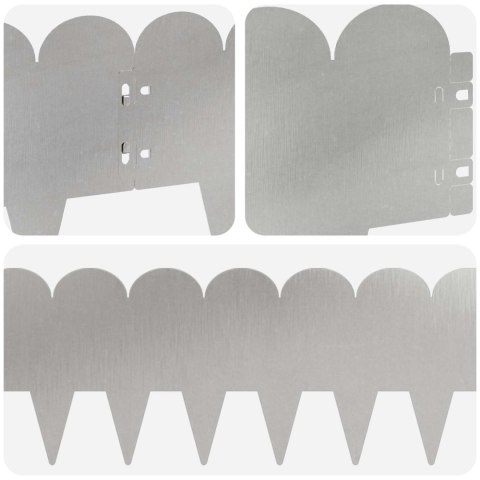Krawężnik do trawnika 30 pcs 103 x 20 cm Stal srebrny