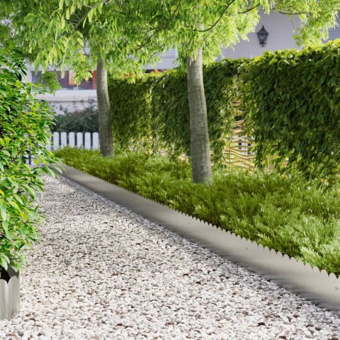 Krawężnik do trawnika 30 pcs 103 x 25 cm Stal srebrny