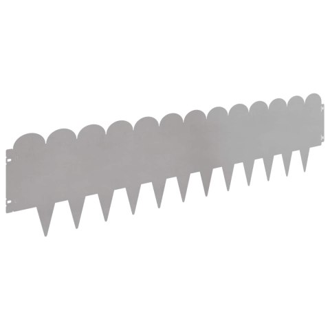 Krawężnik do trawnika 30 pcs 103 x 25 cm Stal srebrny
